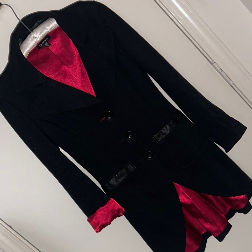 Topshop Black and Red Blazer with Tailored Fit